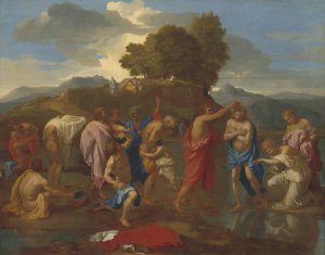 The Baptism of Christ by Nicolas Poussin Oil Painting