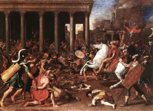 The Destruction of the Temple at Jerusalem painting by Nicolas Poussin