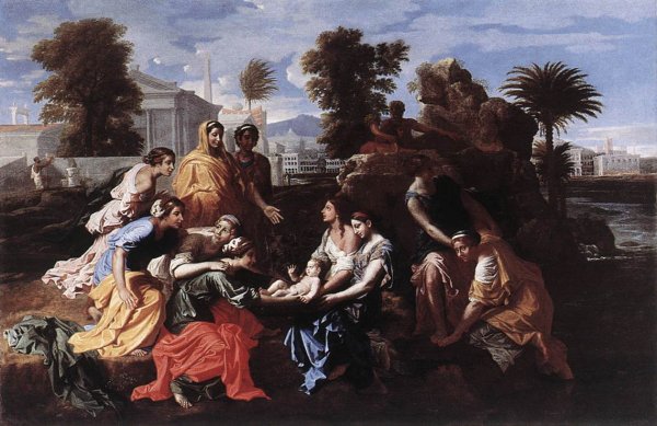 The Finding of Moses by Nicolas Poussin - Hand-Painted Oil Painting Reproduction