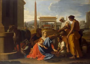 The Holy Family in Egypt painting by Nicolas Poussin