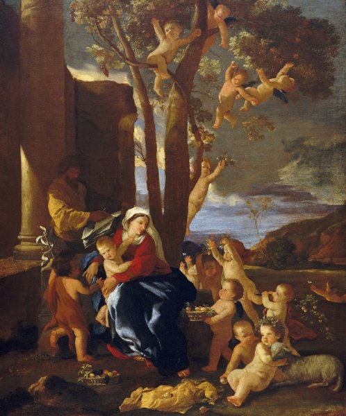 Main Product Photo of The Holy Family with Saint John the Baptist  Painting by Nicolas Poussin