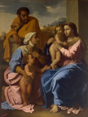 The Holy Family with St Elizabeth and John the Baptist by Nicolas Poussin - Oil Painting Reproduction