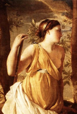 The Inspiration of the Poet Detail Oil painting by Nicolas Poussin