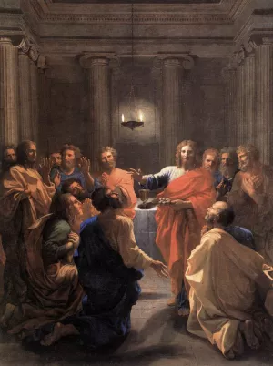 The Institution of the Eucharist painting by Nicolas Poussin