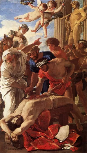 The Martyrdom of St Erasmus by Nicolas Poussin Oil Painting