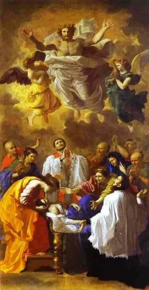 The Miracle of St. Francis Xavier painting by Nicolas Poussin