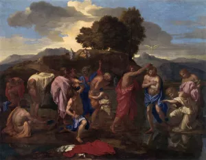 The Seven Sacraments: Baptism by Nicolas Poussin Oil Painting