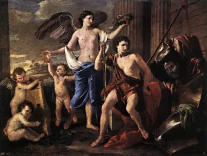 The Victorious David painting by Nicolas Poussin