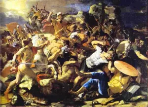 The Victory of Joshua over Amorites by Nicolas Poussin - Oil Painting Reproduction