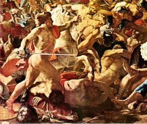 Victory of Joshua over the Amorites by Nicolas Poussin - Oil Painting Reproduction