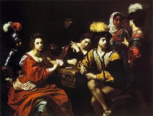 Cardsharps and Fortune Teller by Nicolas Regnier - Oil Painting Reproduction