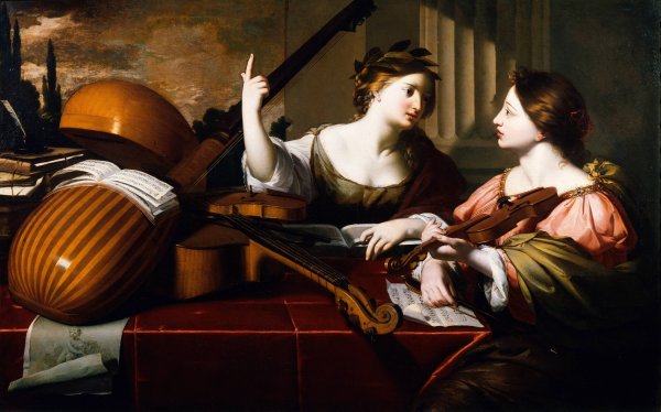 Main Product Photo of Divine Inspiration of Music  Painting by Nicolas Regnier