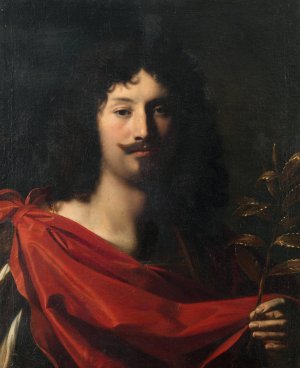 Portrait of a nobleman as Aeneas, holding a branch of golden laurel by Nicolas Regnier Oil Painting
