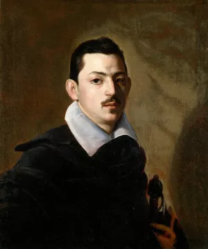 Portrait of a Young Man with a Sword by Nicolas Regnier Oil Painting