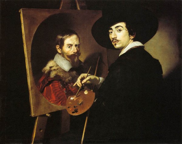 Self-Portrait with a Portrait on an Easel