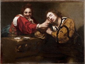 Sleeper Awakened by a Young Woman with Fire by Nicolas Regnier Oil Painting
