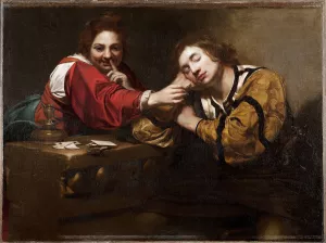 Sleeper Awakened by a Young Woman with Fire by Nicolas Regnier Oil Painting