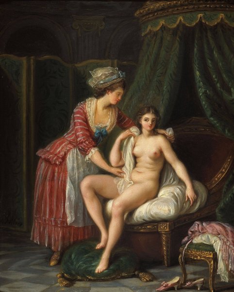 Le Bain  by Nicolas-Rene Jollain - Hand-Painted Oil Painting Reproduction