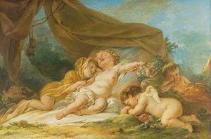 Sleep by Nicolas-Rene Jollain Oil Painting