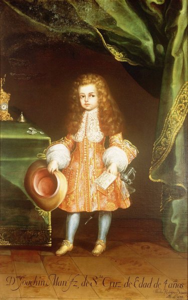 Portrait of the Child, Joaquin Manuel Fernandez de Santa Cruz by Nicolas Rodriguez Juarez - Hand-Painted Oil Painting Reproduction