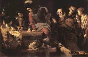 Denial of St Peter by Nicolas Tournier Oil Painting