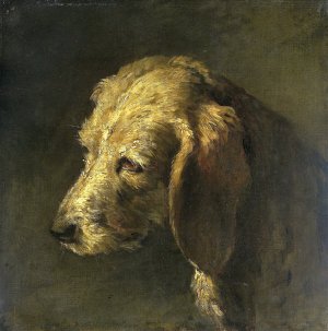 Head of a Dog by Nicolas Toussaint Charlet Oil Painting