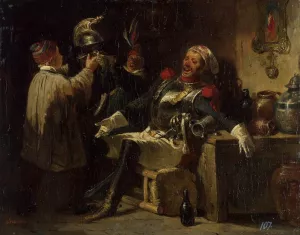 Soldier and Boys by Nicolas-Toussaint Charlet - Oil Painting Reproduction