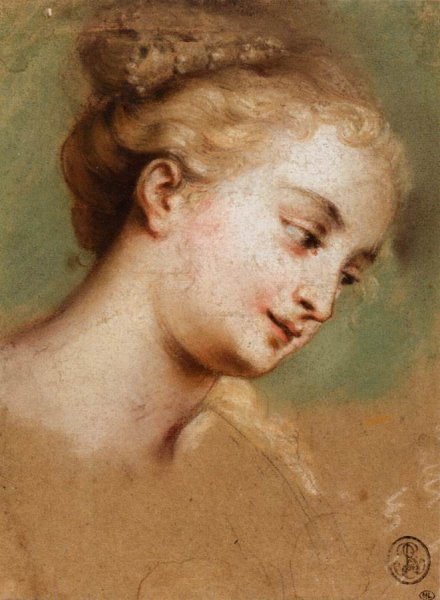 Main Product Photo of Study for the Head of Campaspe Painting by Nicolas Vleughels