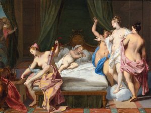 Venus And The Three Graces Tending Cupid by Nicolas Vleughels Oil Painting