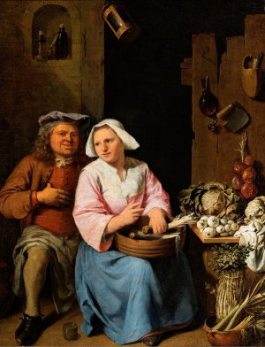 Declaration of love by Nicolas Walraven Van Haeften Oil Painting