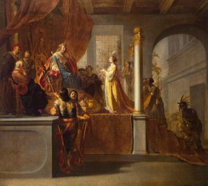 Queen of Sheba Before Solomon by Nicolaus Knuepfer Oil Painting
