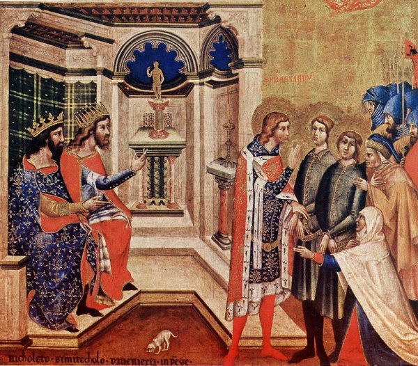 Two Christians Before the Judges by Nicoletto Semitecolo - Hand-Painted Oil Painting Reproduction