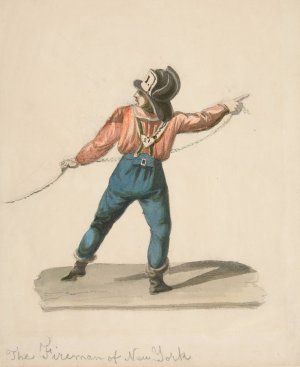 A Fireman of New York by Nicolino Calyo Oil Painting