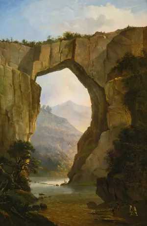 Natural Bridge Oil painting by Nicolino Calyo