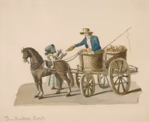 The Baker's Cart by Nicolino Calyo Oil Painting