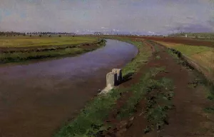 The Banks of a Canal, Near Naples by Nicolino Calyo - Oil Painting Reproduction