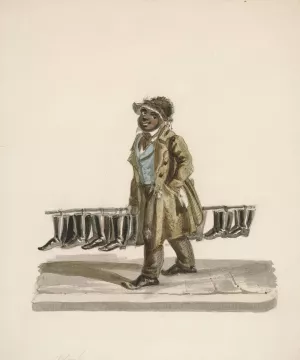The Boot Cleaner by Nicolino Calyo Oil Painting