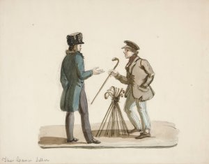 The Cane Seller by Nicolino Calyo Oil Painting