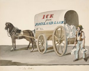 The Ice Cart by Nicolino Calyo Oil Painting
