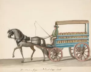 The Mead, Ginger and Rootbeer Cart by Nicolino Calyo Oil Painting