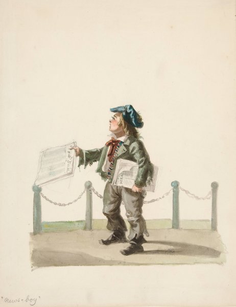 Main Product Photo of The Newsboy  Painting by Nicolino Calyo
