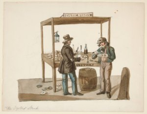 The Oyster Stand by Nicolino Calyo Oil Painting