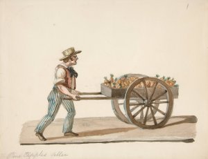 The Pineapple Seller by Nicolino Calyo Oil Painting