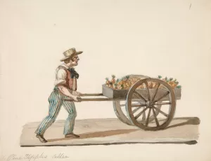 The Pineapple Seller by Nicolino Calyo Oil Painting