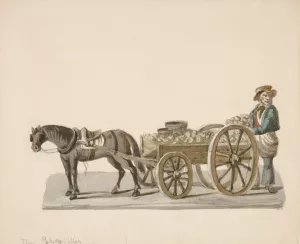 The Potato Seller by Nicolino Calyo Oil Painting