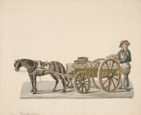 Main Product Photo of The Potato Seller  Painting by Nicolino Calyo