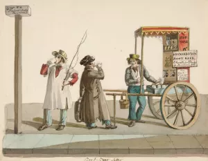 The Rootbeer Seller by Nicolino Calyo Oil Painting