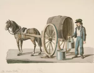 The Spring Water Cart by Nicolino Calyo Oil Painting