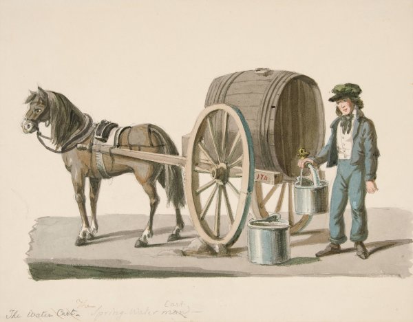 Main Product Photo of The Spring Water Cart  Painting by Nicolino Calyo