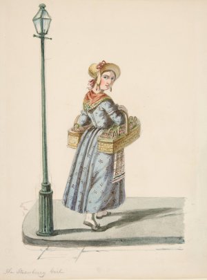 The Strawberry Girl by Nicolino Calyo Oil Painting